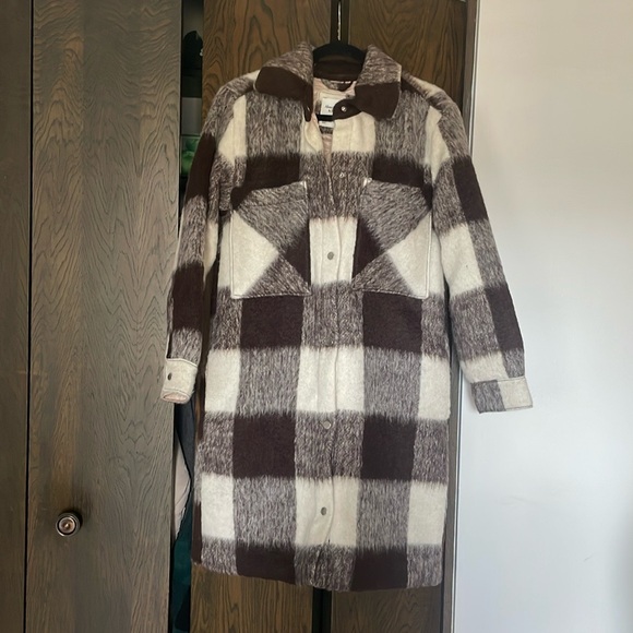 Abercrombie & Fitch Jackets & Blazers - Abercrombie and Fitch Winterized Wool-Blend Shirt Jacket dark brown plaid size S